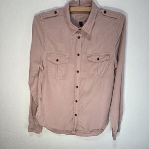 Universal Thread Size XS Dusty Rose Pink Boyfriend Fit Shirt Women’s Collared